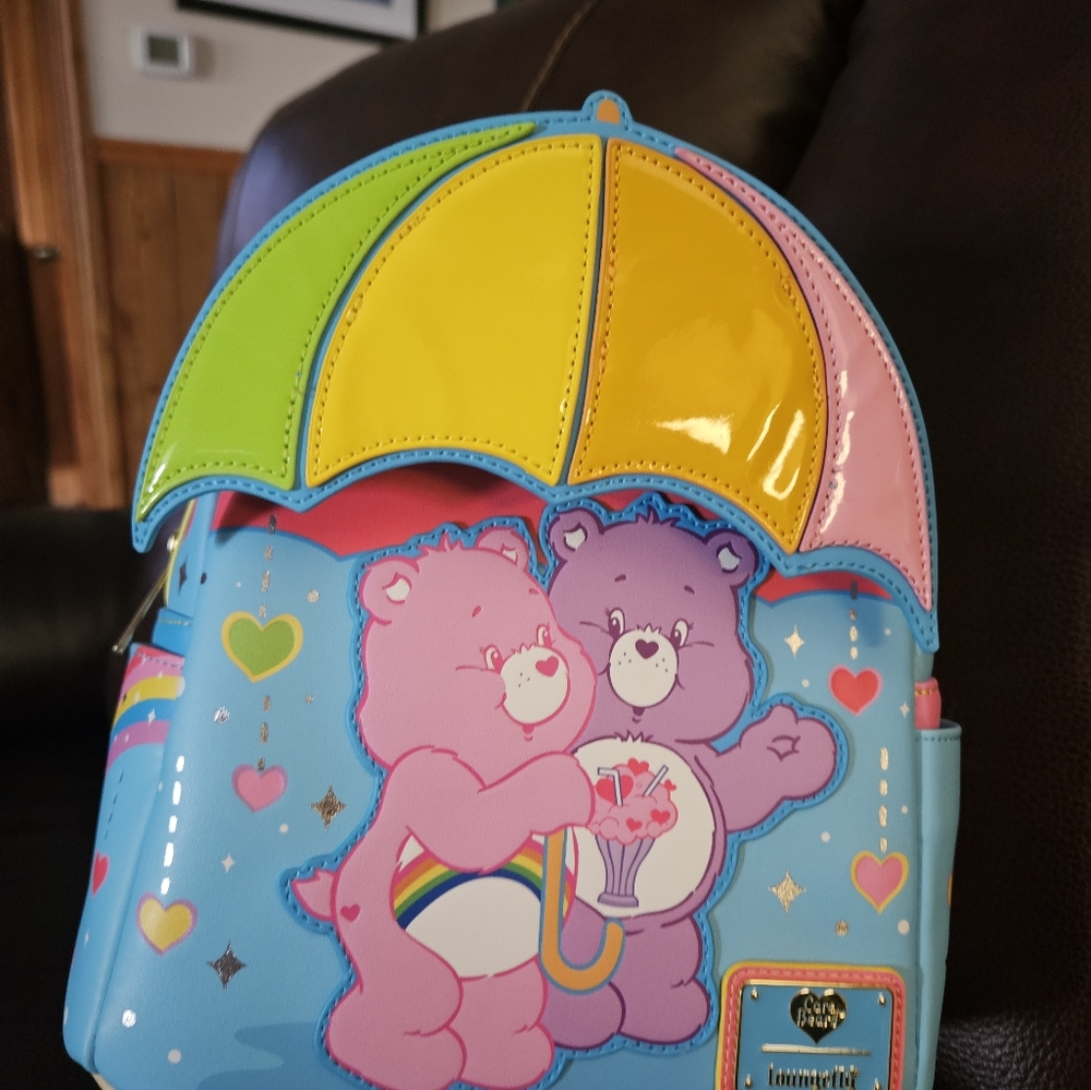 Loungefly Care Bears Umbrella Mini Backpack NWT